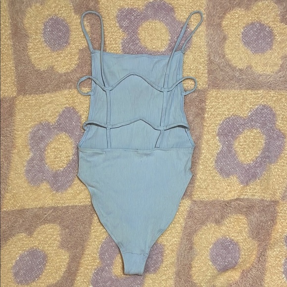 Periwinkle Ribbed Bodysuit - Picture 5 of 5
